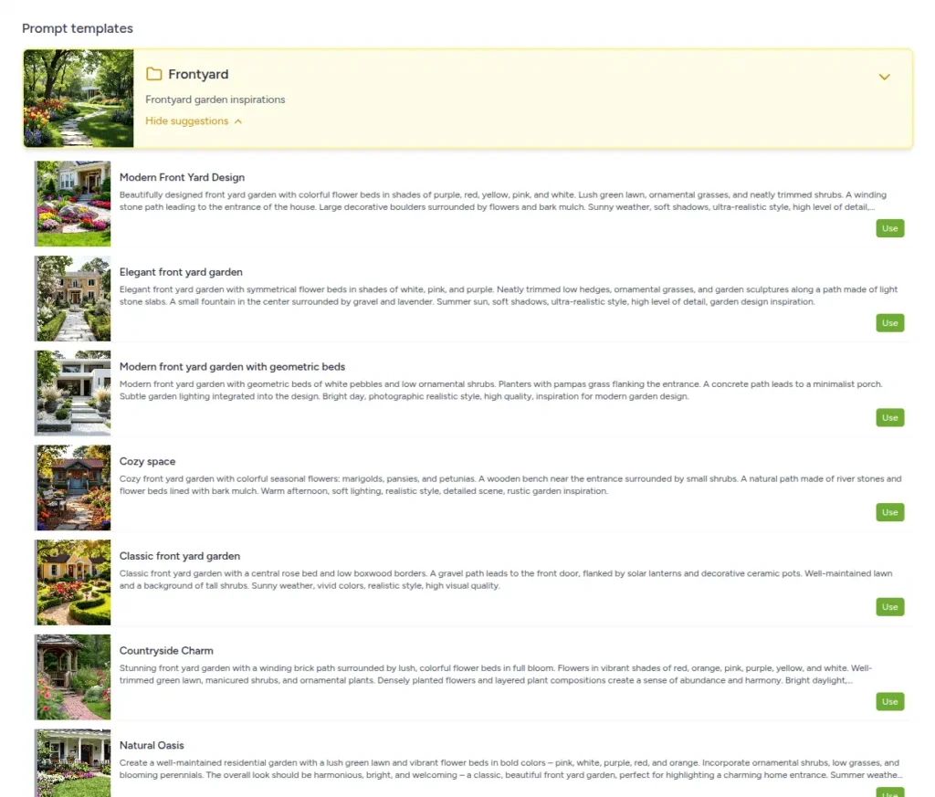 AI landscape design – choosing the right software for your garden vision. Ogrovision prompt templates