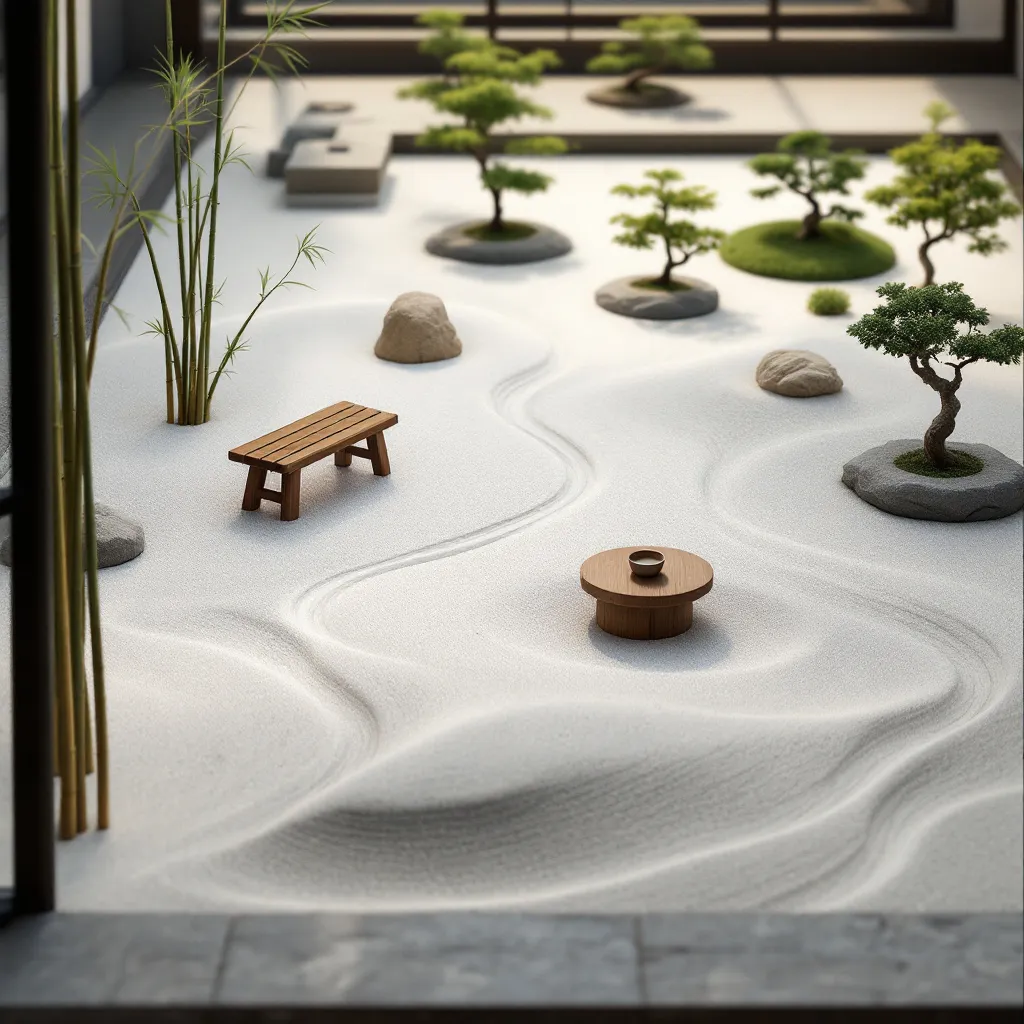 Designing a tranquil Zen garden with gravel and bamboo
