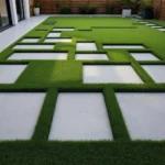 Minimalist garden design with concrete and grass thriving in 2025
