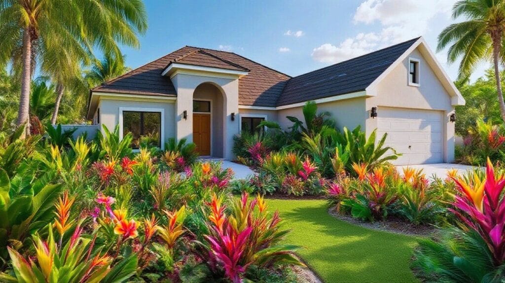 Turn my front yard into a tropical-style garden