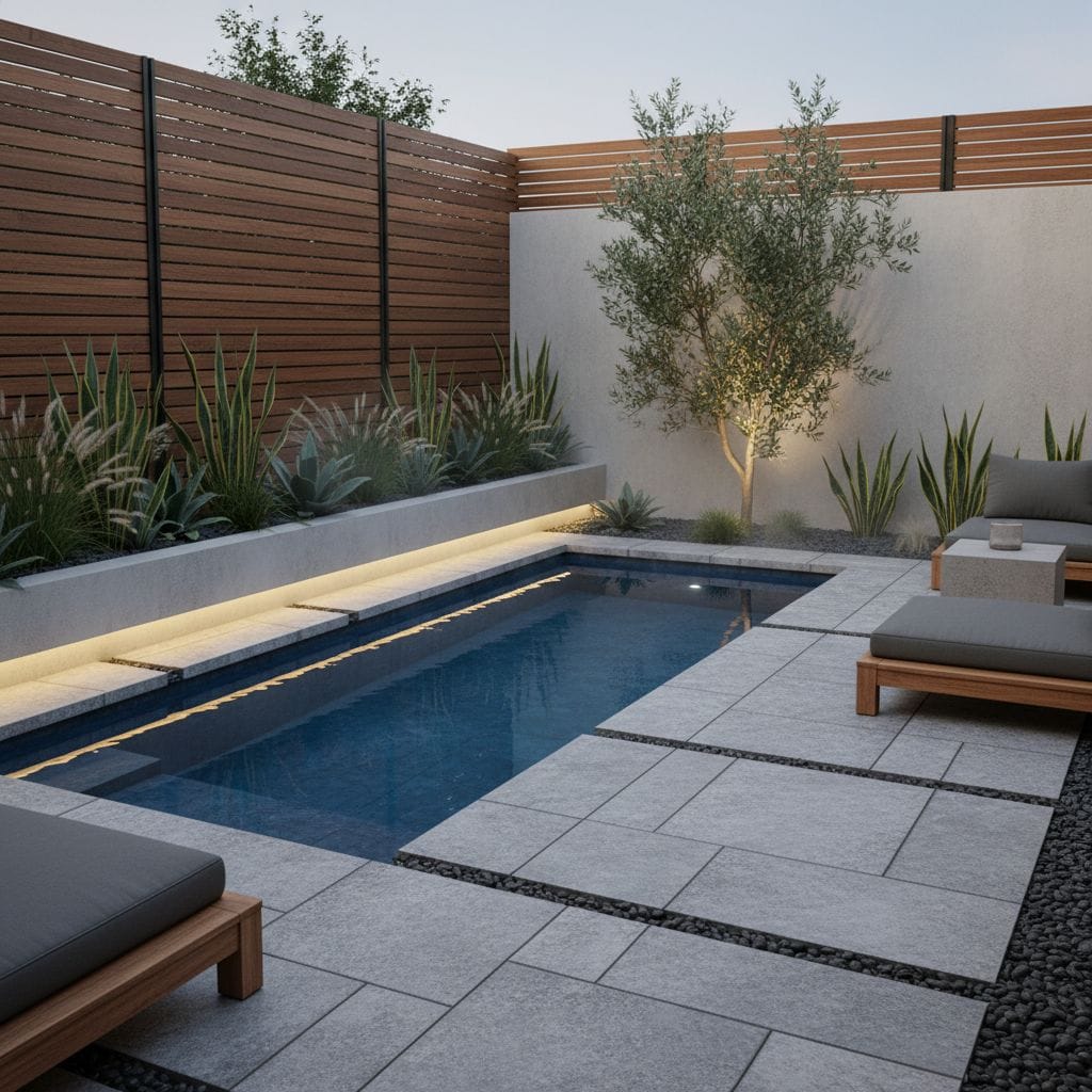 Modern garden with a plunge pool