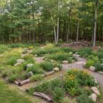 Garden design principles for a seamless forest edge transition