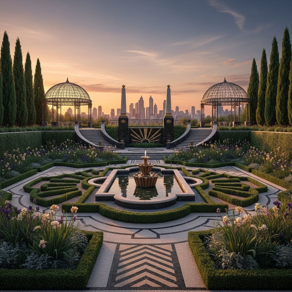 Art Deco garden design resurgence in 2026 trends