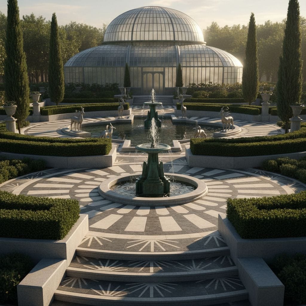 Art deco inspired garden