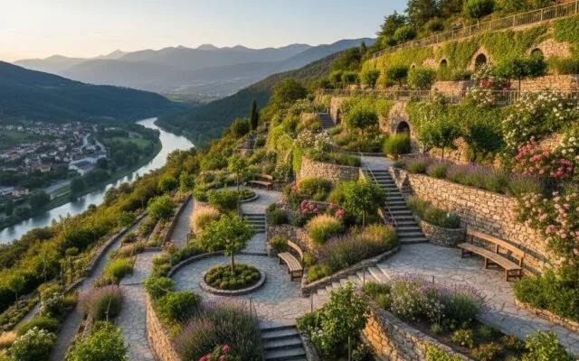 Designing terraces and pathways for sloped gardens